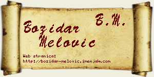 Božidar Melović vizit kartica